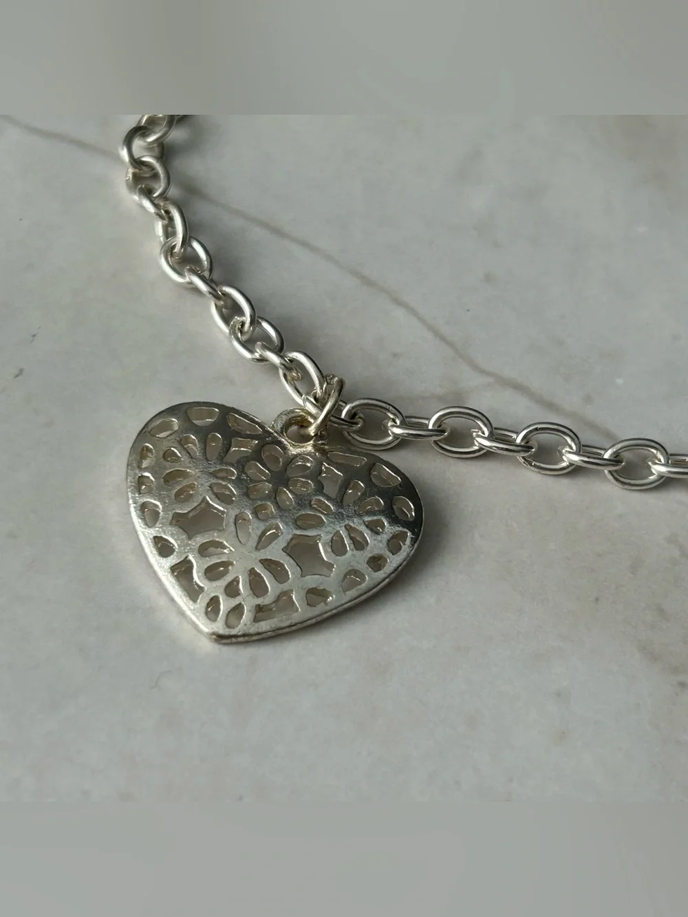 Heart Pendant Chain Bracelet
